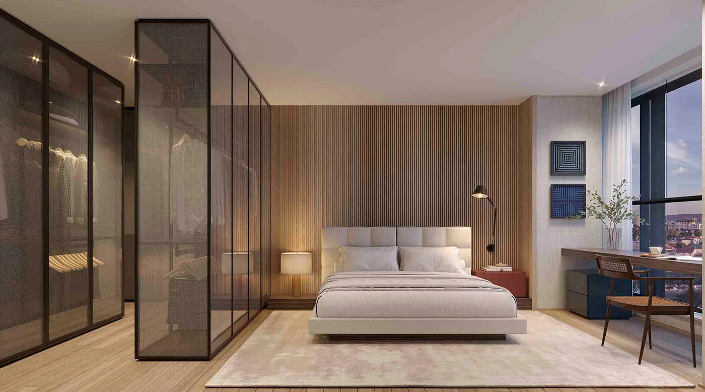 Tegra-Incorporadora-Area-Interna-Suite-Master-Decorado-CAPITOLO-by-Piero-Lissoni-Apartamentos-210-Metros-Chacara-Klabin-Sao-Paulo-SP-1400×1400-1736373277583 إطلاق البرازيل، ولاية ساو باولو في فيلا ماريانا. 210 متر مربع – 04 أجنحة و 03 مساحات. تغطية 363 متر مربع. حديقة بمساحة 281 مترًا مربعًا