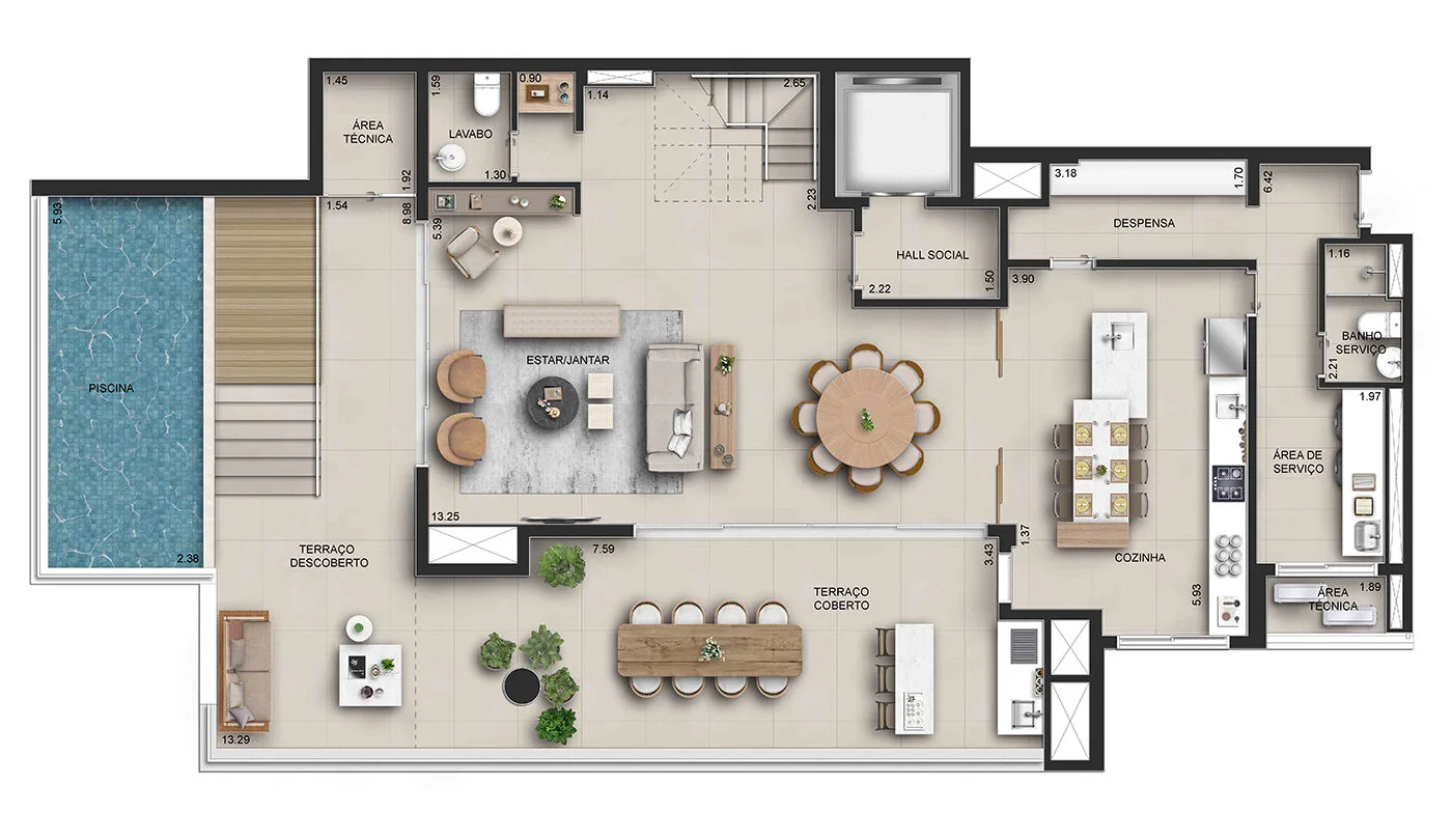 Tegra-Incorporadora-Planta-Duplex-Inferior-CAPITOLO-by-Piero-Lissoni-Apartamentos-363-Metros-Chacara-Klabin-Sao-Paulo-SP-1400×1400-1736374497694 إطلاق البرازيل، ولاية ساو باولو في فيلا ماريانا. 210 متر مربع – 04 أجنحة و 03 مساحات. تغطية 363 متر مربع. حديقة بمساحة 281 مترًا مربعًا